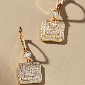 Anthropologie Statement Crystal Drop Earrings